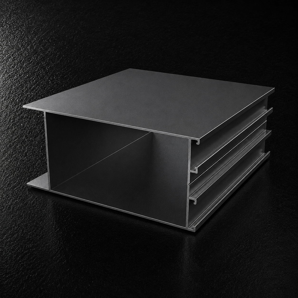 a clean studio product shot scene a single dark